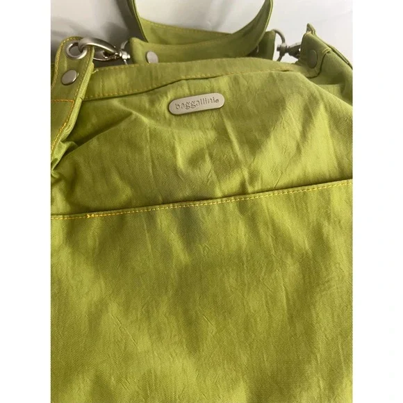 NEW Baggallini XL Hampton Bright Green/Orange Satchel Travel Gym Carry All TBag - Picture 13 of 14